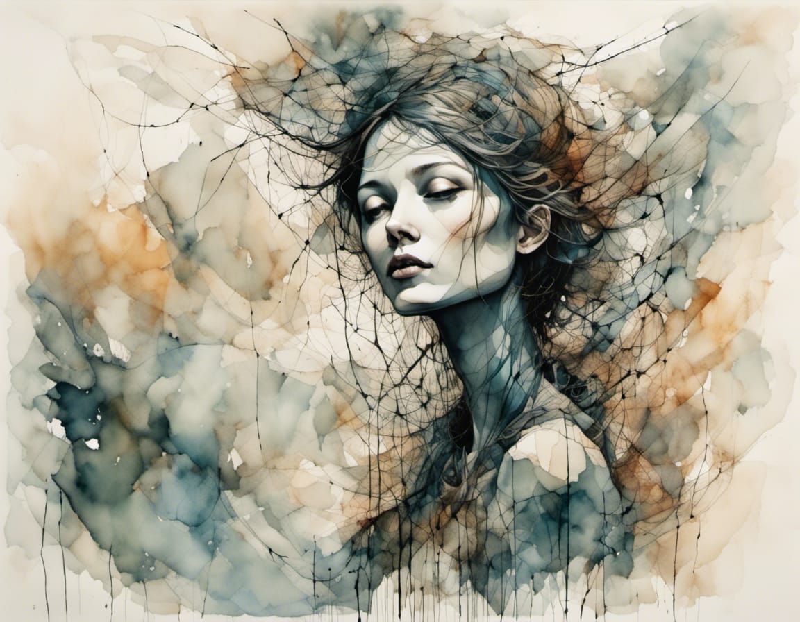 Intricate Portrait of Clever Elsie in Watercolor Style