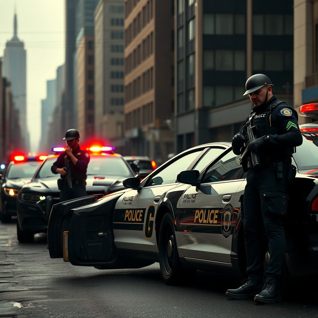 Oakland Police in Gritty Urban Scene: Cinematic Realism