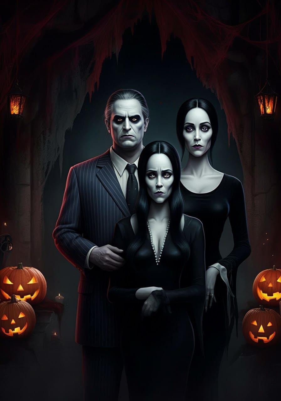 Addams Family Spooky Art for Halloween Festival