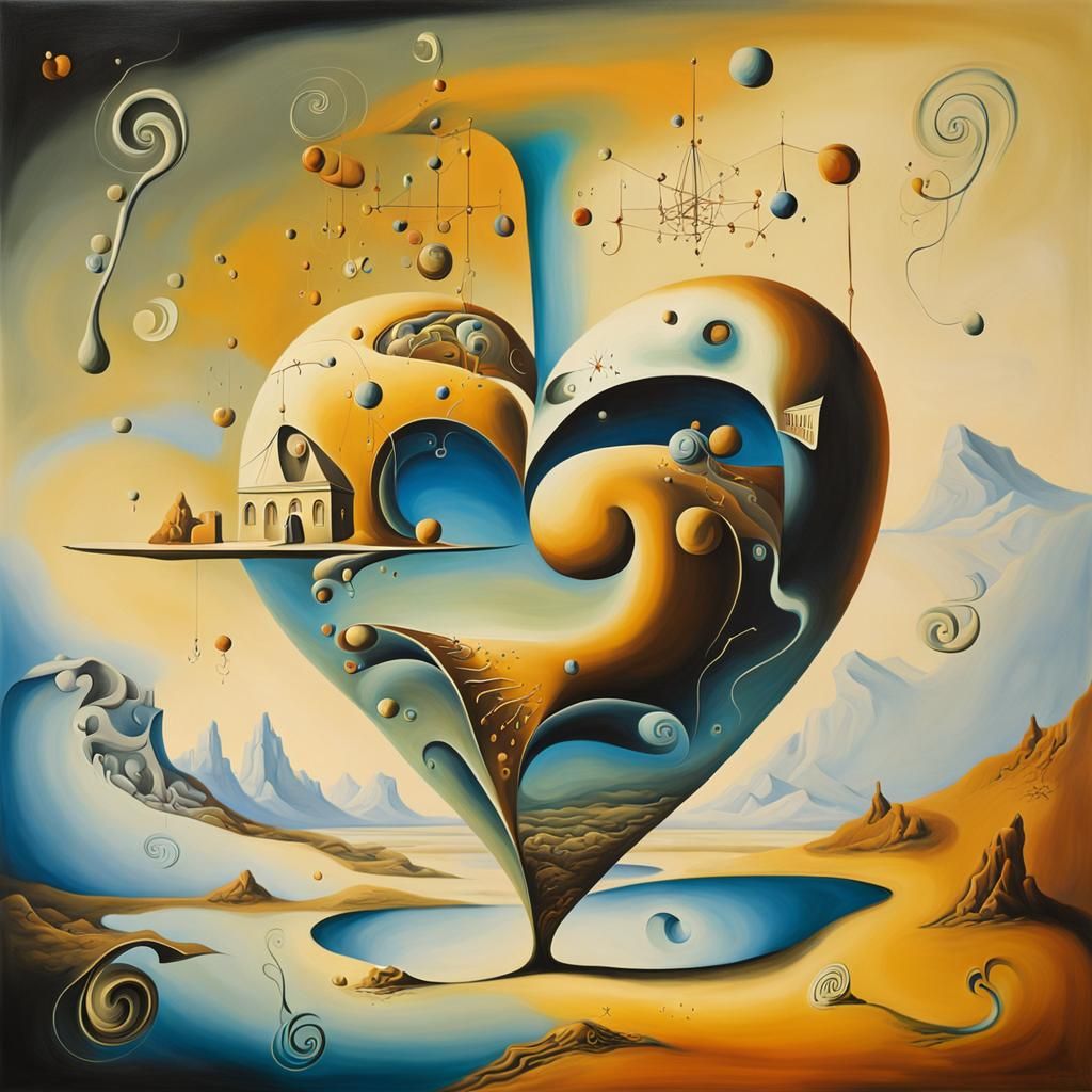 Surreal Math Fever Dream in Style of Salvador Dali