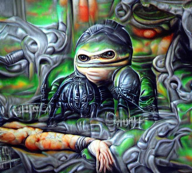 Teenage Mutant Ninja Kappa in Giger Style