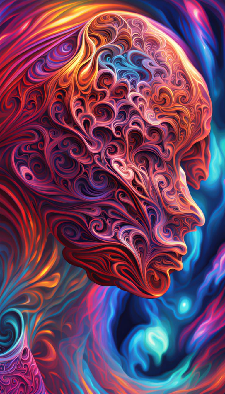 3D Brain Wireframe with Light Emission