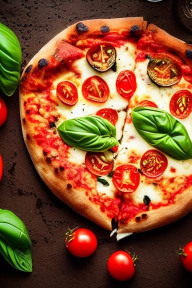 Photorealistic Pizza Slice in Italian Restaurant