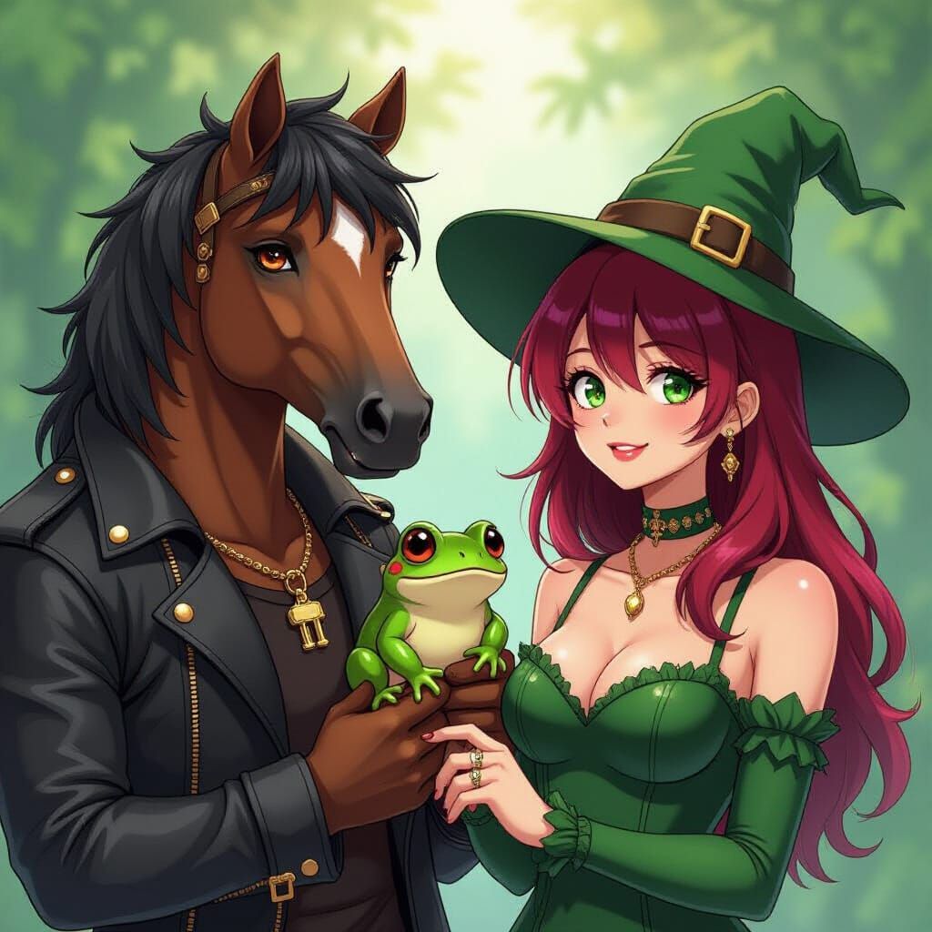 Centaurs in Cyberpunk Style with Anime Cel-Shading