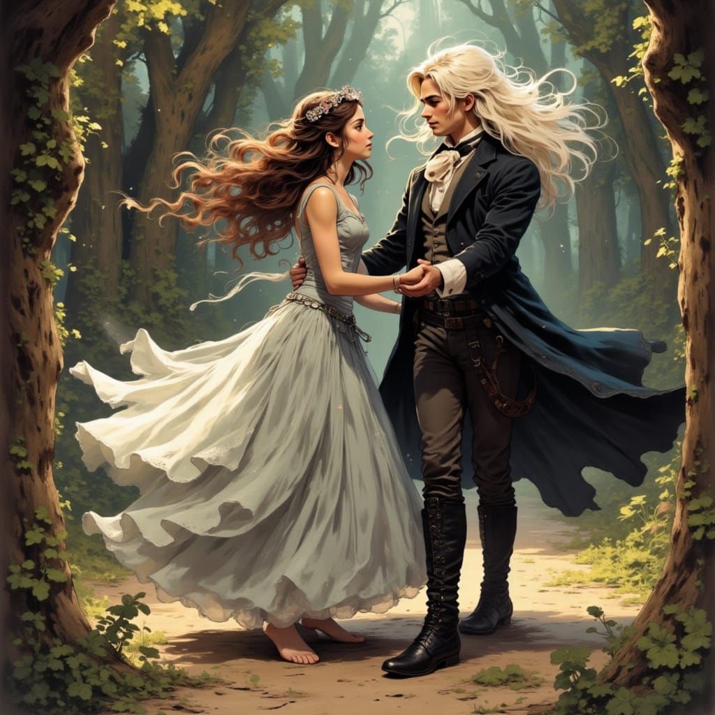 Sarah and Jareth Dancing in a Labyrinth Masquerade