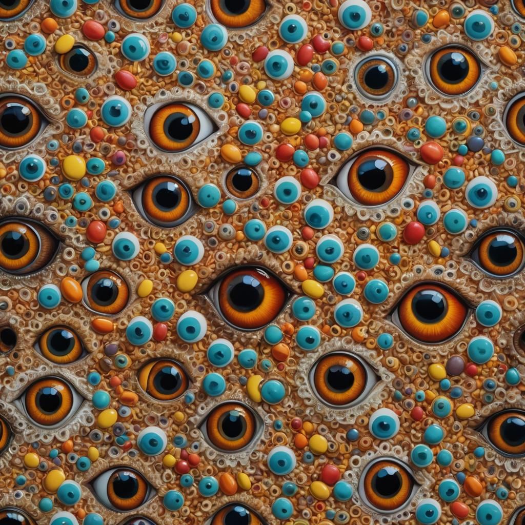 Detailed Painting of Realistic Eyes in Hyperrealistic Style