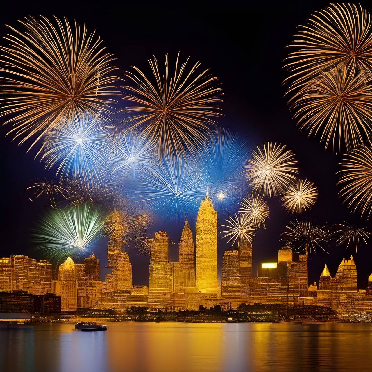 Spectacular New Year's Eve Fireworks Display Photograph