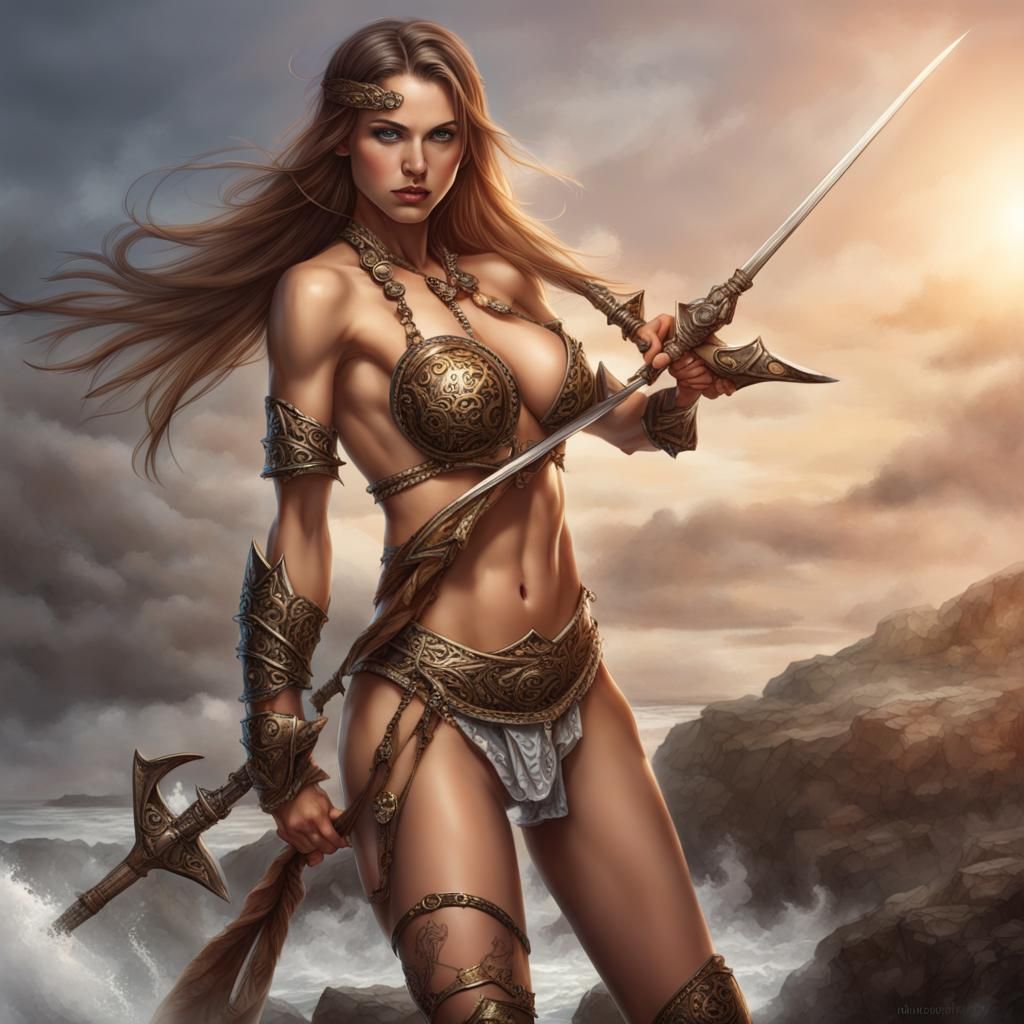 Fantasy Warrior Woman in Bikini