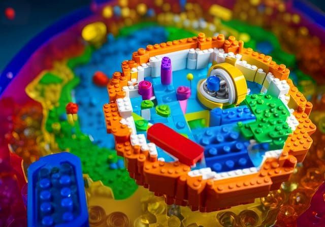 LEGO Microbiology Cell Anatomy in 3D Render