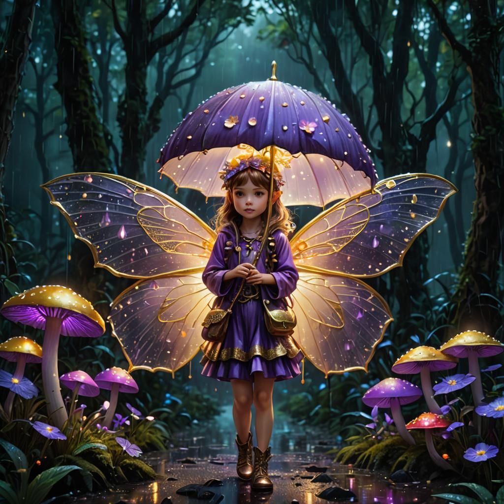 Luminescent Fairy Shelters from Rainbow Rain