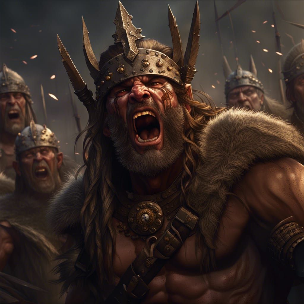 Attila the Hun Portrait in Dark Fantasy Style