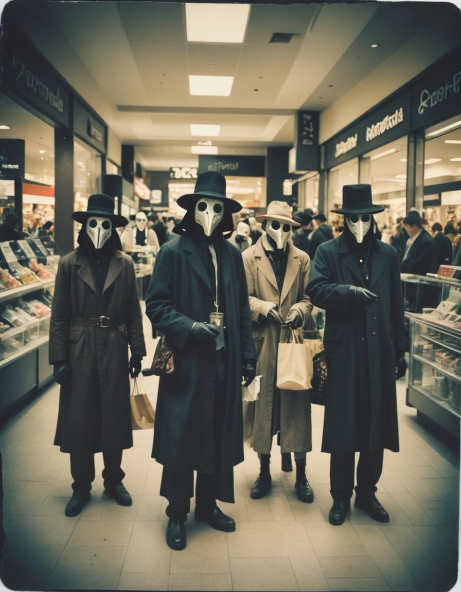 Plague Doctor and Friends at the Mall