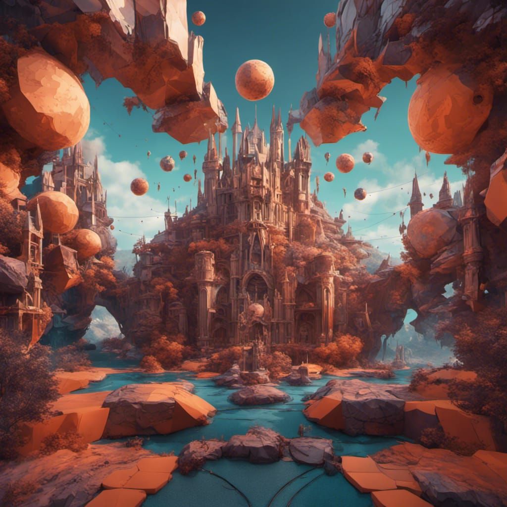 Geometric Design Expressing Confusion in Detailed Matte Pain...