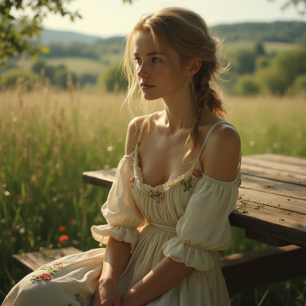 Rustic Countryside Beauty in Soft Golden Light