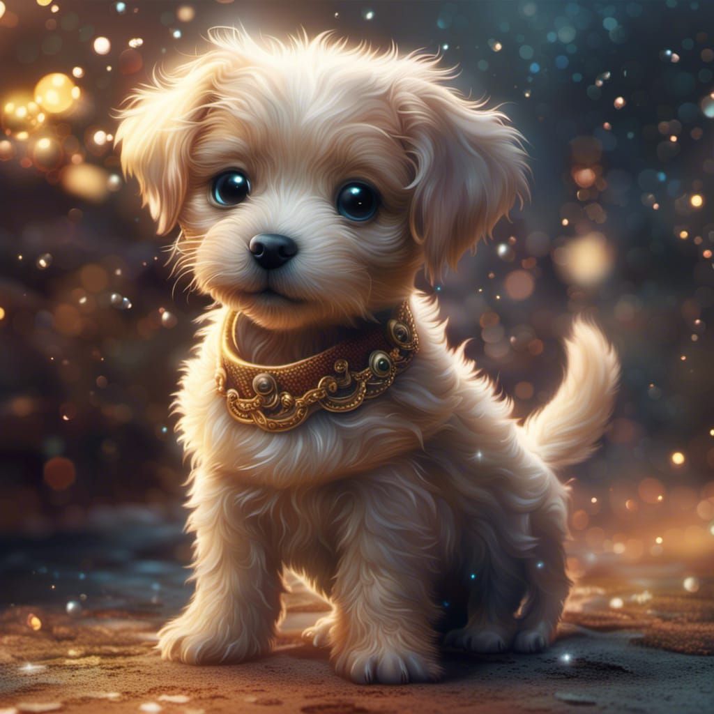 Sparkling Puppy: Epic Digital Matte Painting