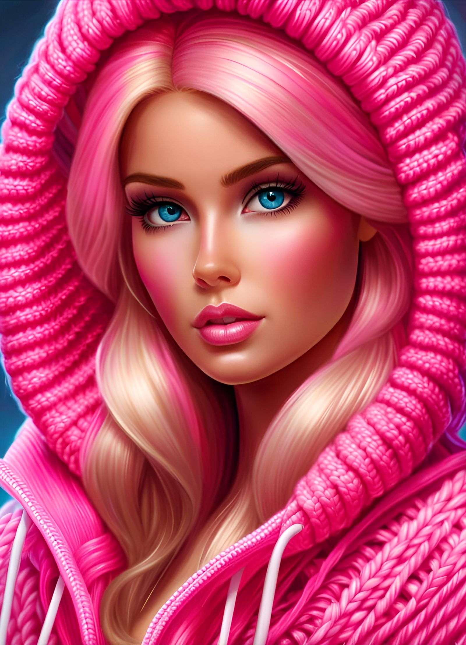 Barbie Princess with Pink Crochet Hoodie