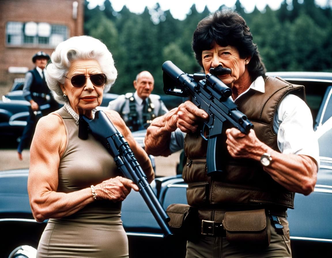 The Queen as Action Star in Gritty 80s Movie