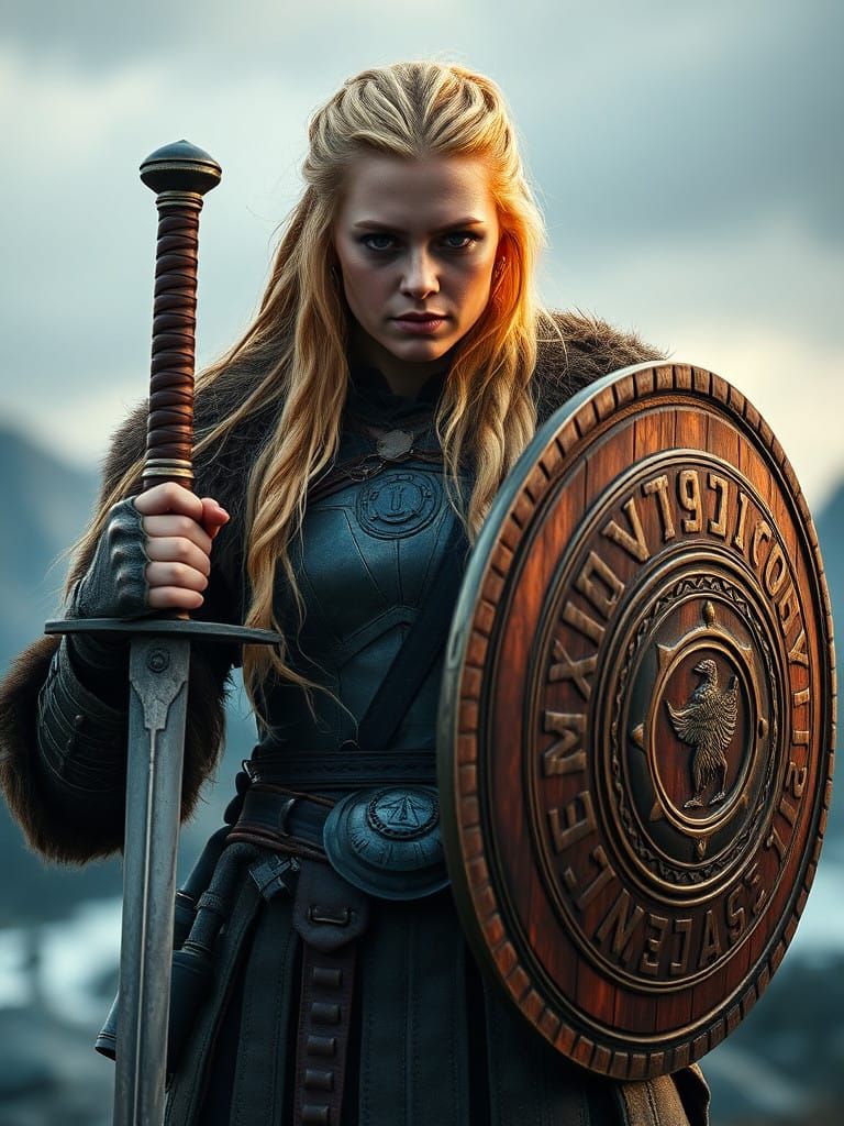 Nordic Valkyrie Embodied by Strength and Beauty