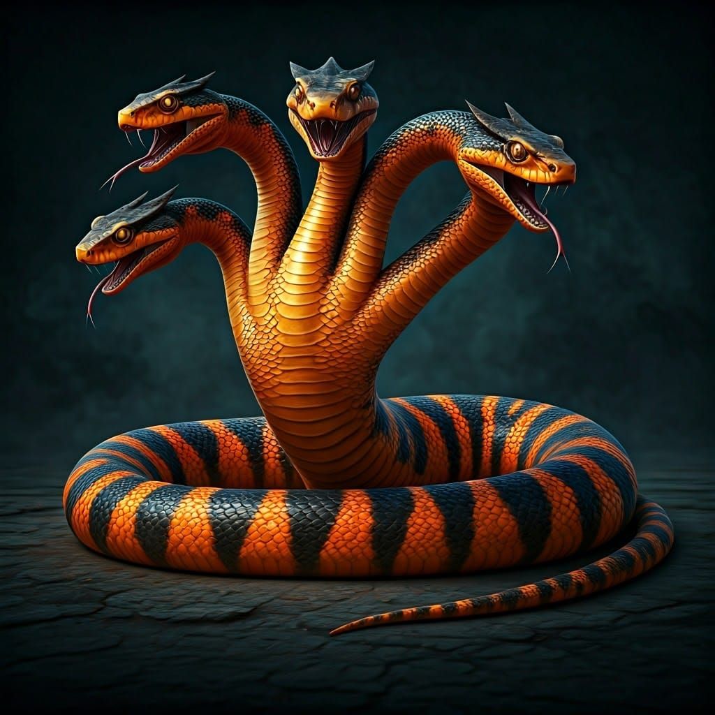 Striking Digital Art of a Runespoor Snake
