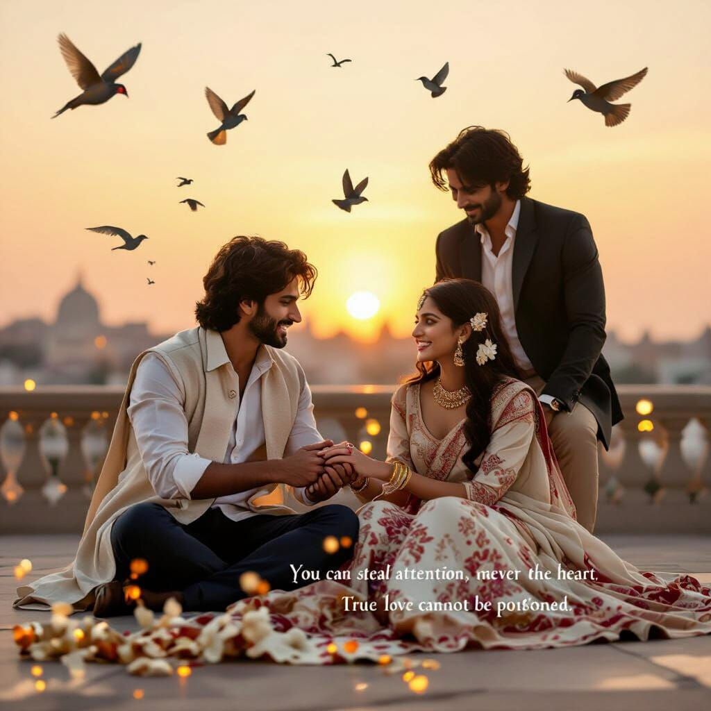 Romantic Embrace vs. Solitary Shadow: A Love Story