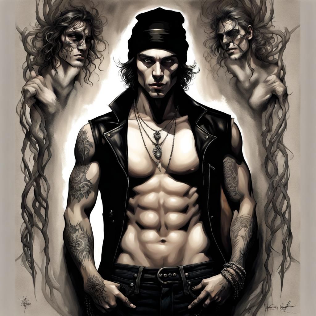 Ville Valo Digital Painting in Gothic Style