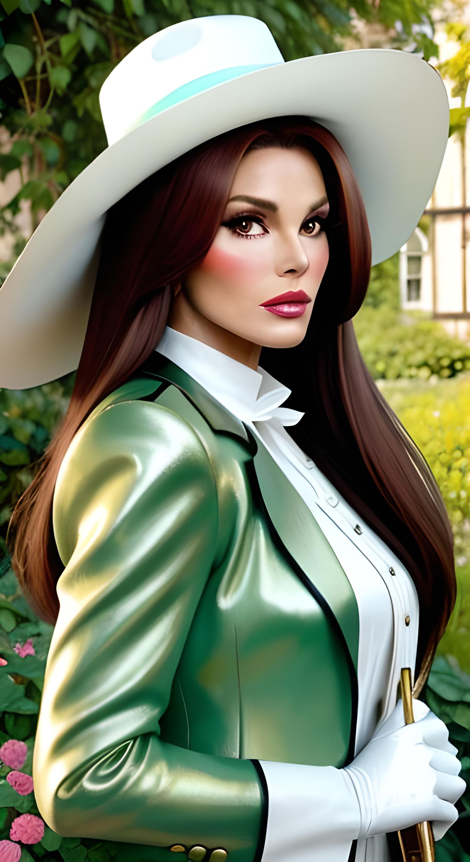 Fashionable Portrait in English Garden Style