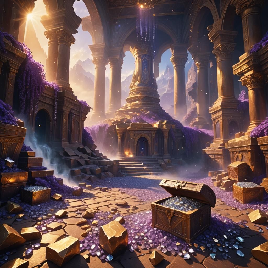 Diamond Mine with Glittering Gems, Fantasy Concept Art