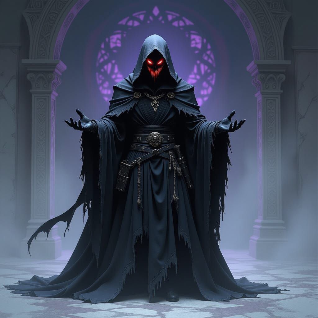 Venomous Demon in Black and White with Lilac Accents