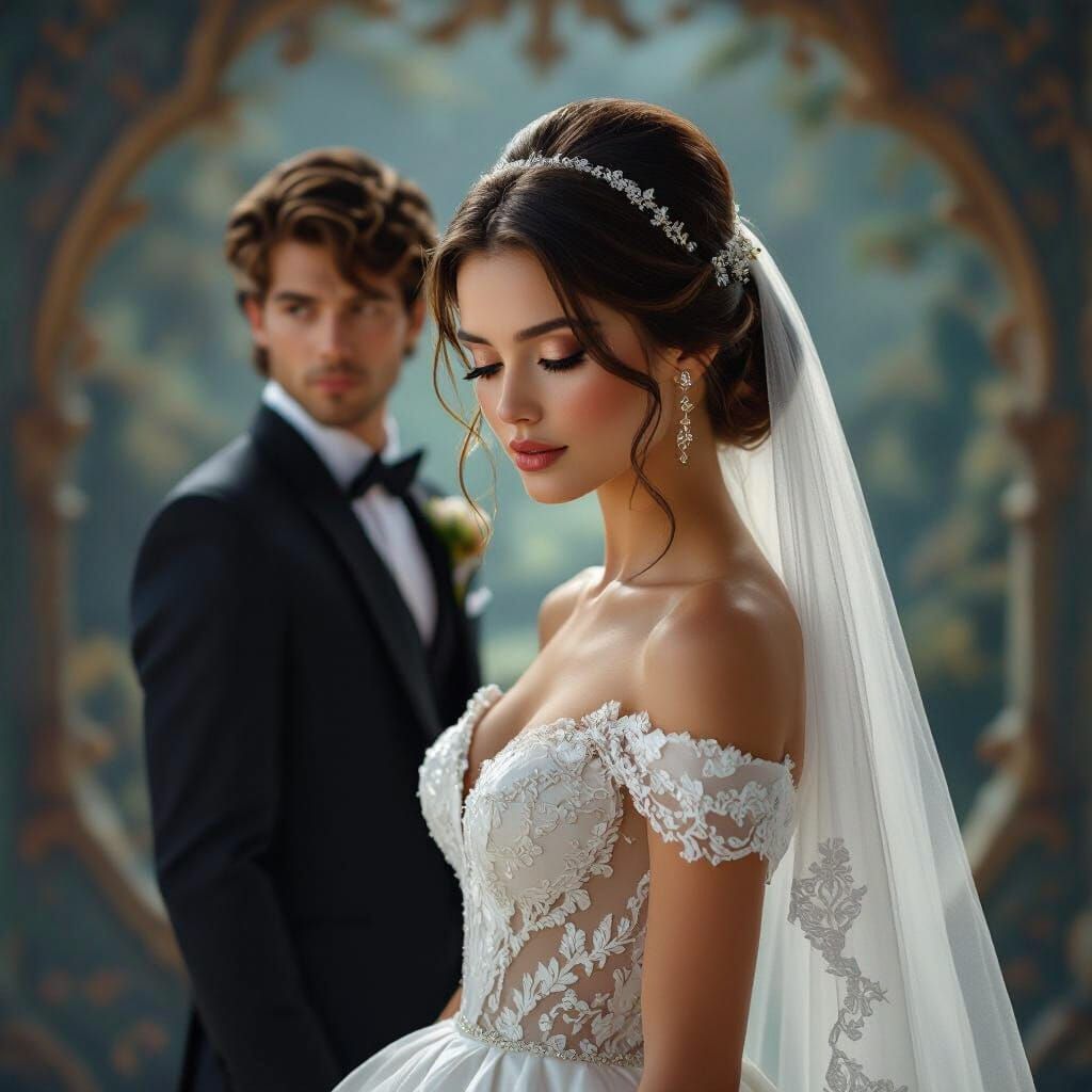 Bride and Groom in a Mystical Fantasy Landscape