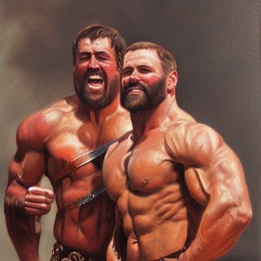 Portrait of Two Gladiators