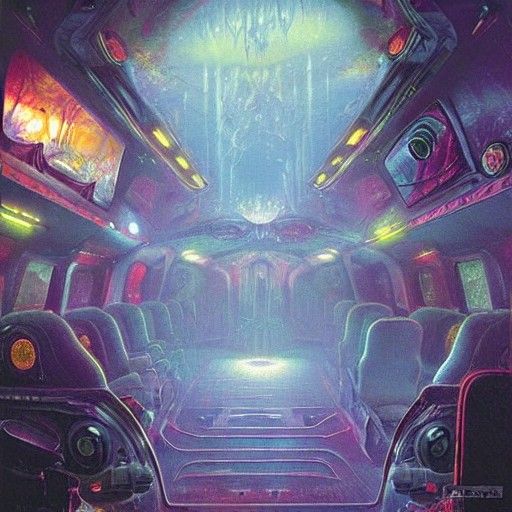 Ethereal Alien Spaceship Interior in Fantasy Style