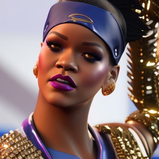 Rihanna as Fortnite Skin: Digital Art Portrait