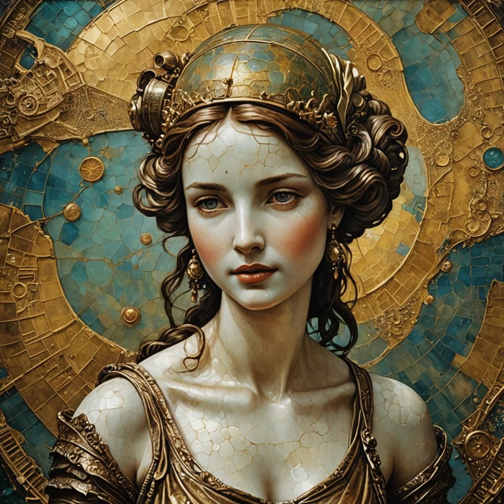 New Life on Venus in Encaustic Oil Painting