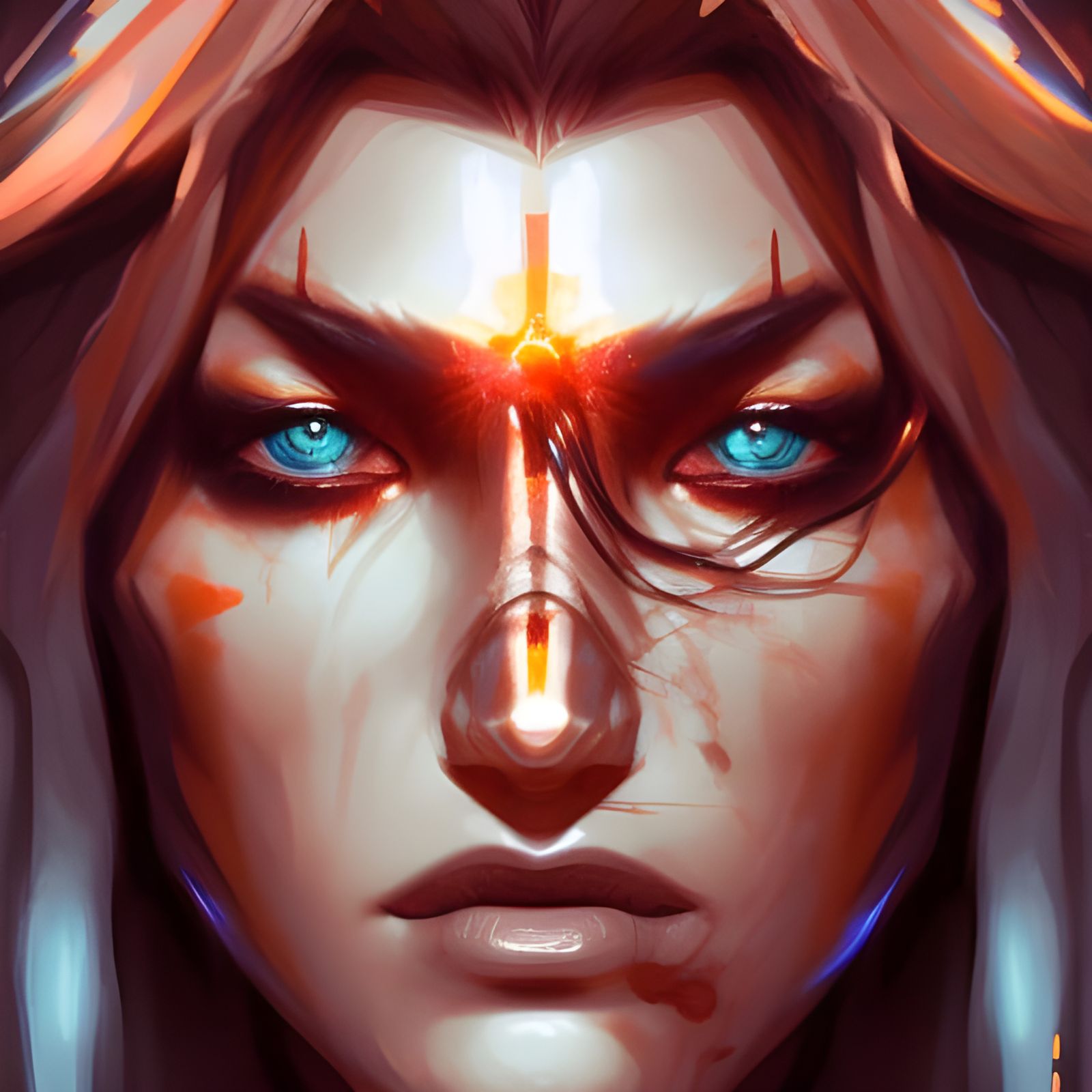 Supernova Sunset Pirate Eye Portrait in Digital Art Style