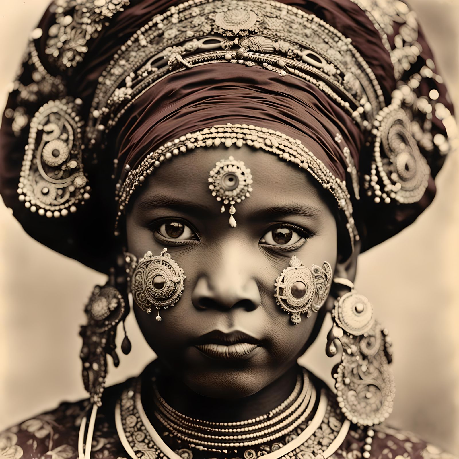 Surinamese Lady: Harmonious Ethnic Blend in Cosmic Art