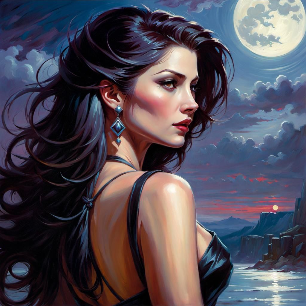 Gothic Vampire Portrait in Dark Fantasy Style