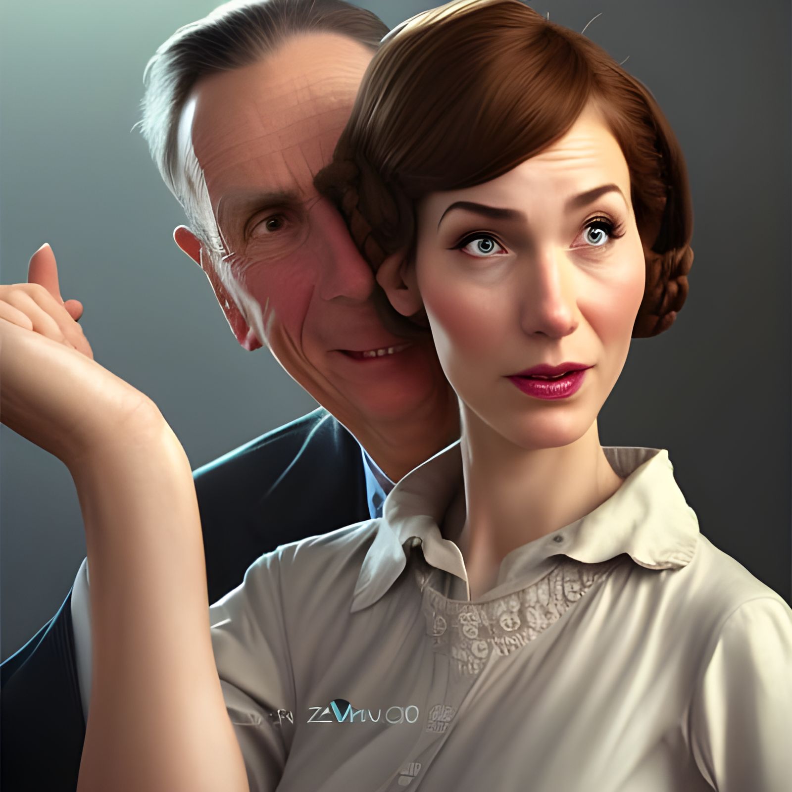 Financial Agreement: Portrait in Digital Art Style