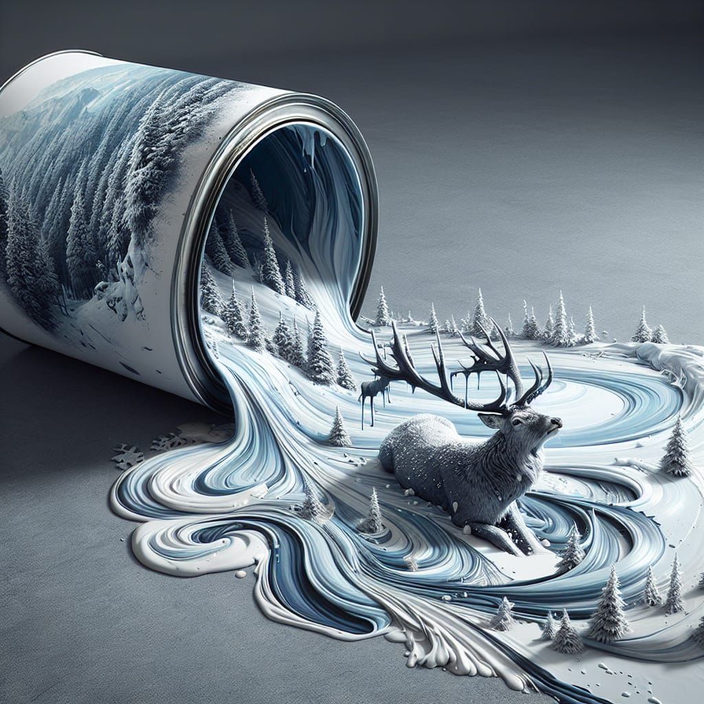 Overturned Paint Can Spills Winter Wonderland