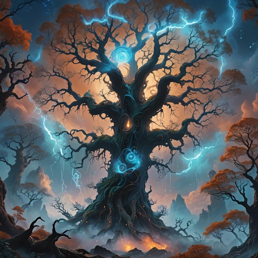 Mystical Ghost in Swirling Vortex: Digital Matte Painting