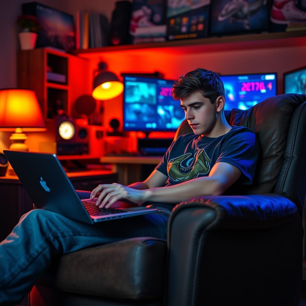 Young Gamer Lost in Virtual Worlds