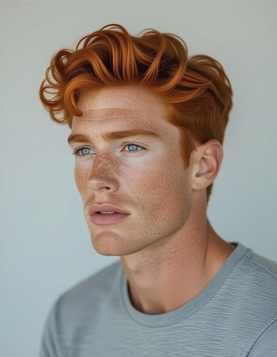 Ginger-Haired Model with Dramatic Lighting
