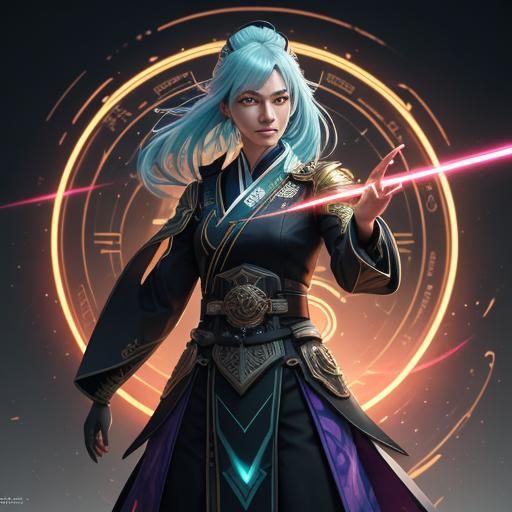 Golden Wheel of Fortune in Neon Futuristic Style