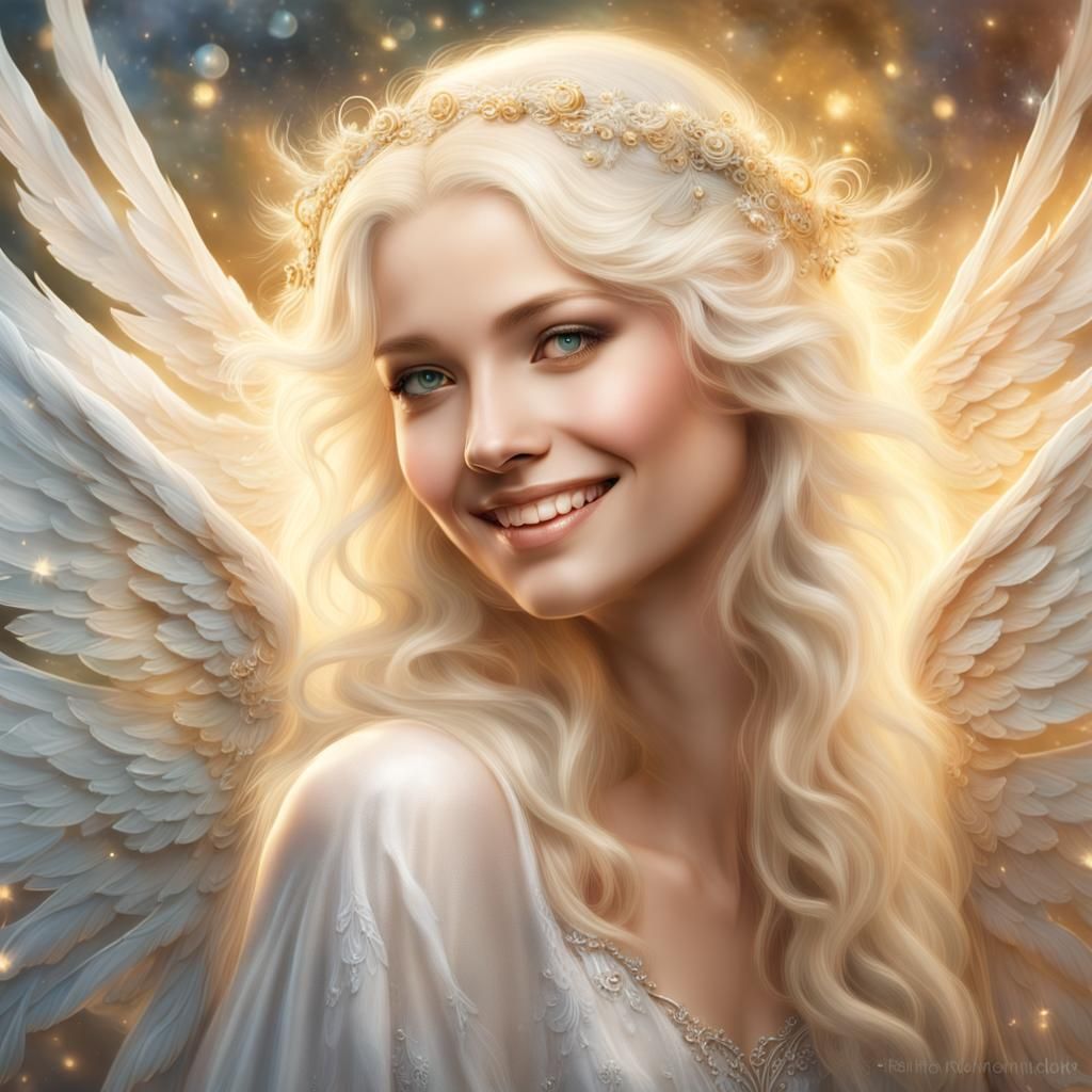 Platinum Angel Portrait in Ethereal Light