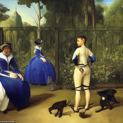 Classical Garden Party in the Style of Old Masters