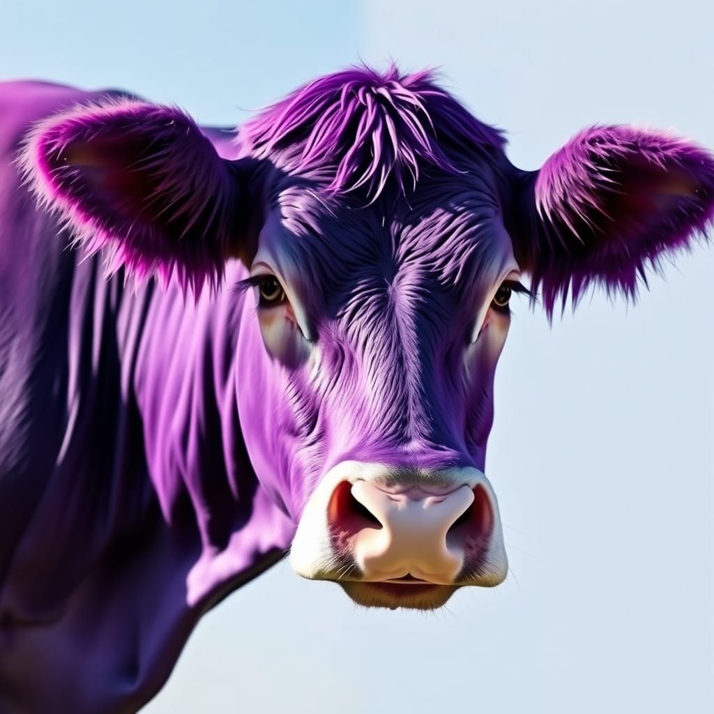AI Generated Image of a Purple Cow