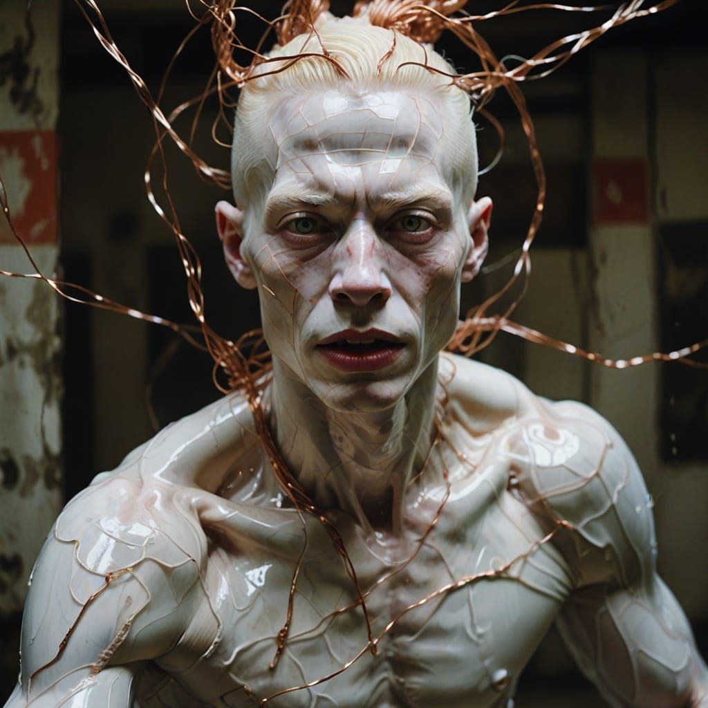 Ethereal Albino Dancer in Copper Coils