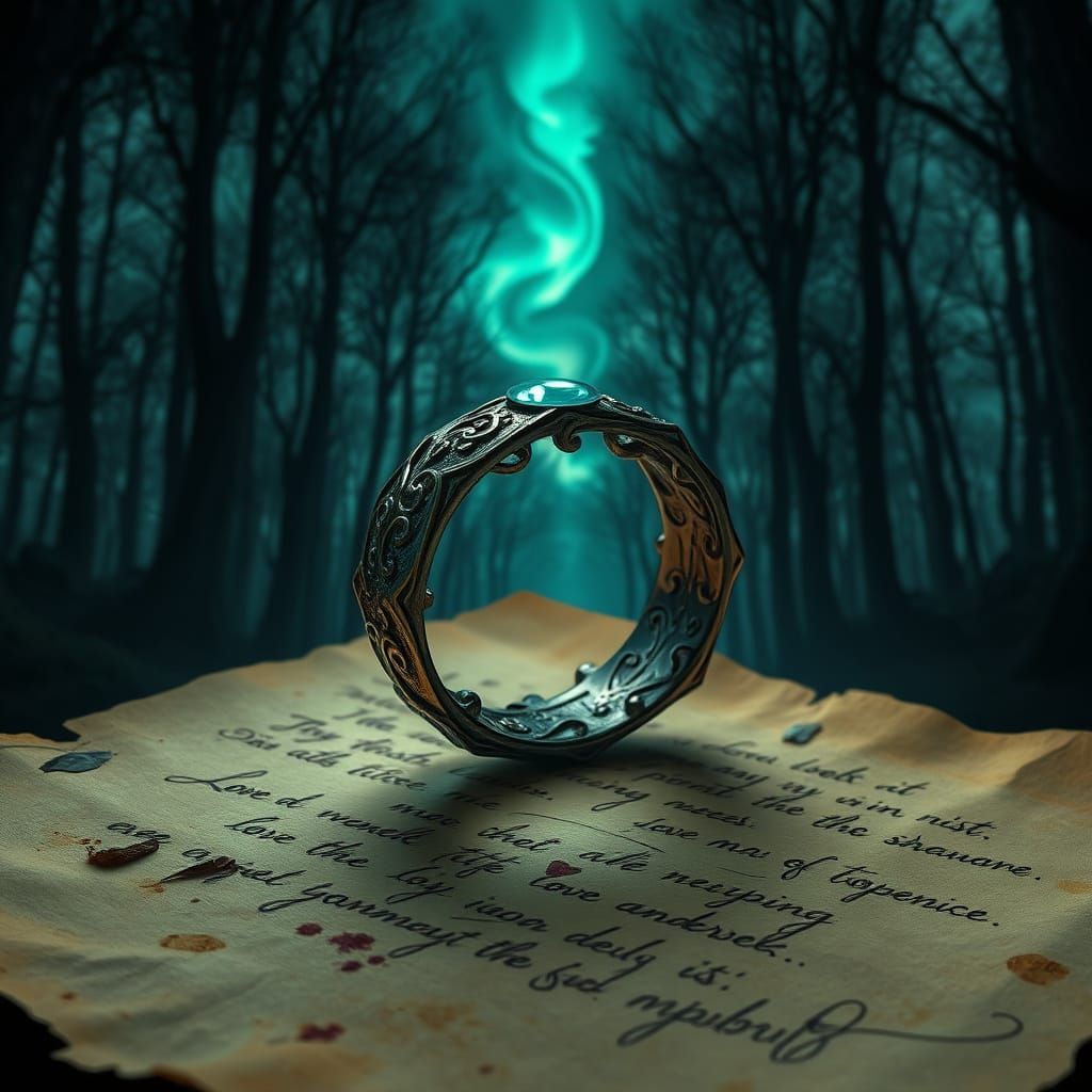 Ethereal Elven Ring Illuminates Ancient Parchment in Mystica...