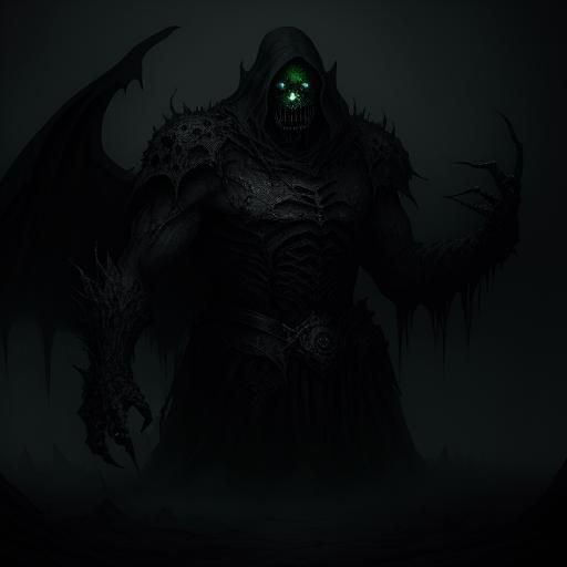 Ominous Monster Emerging from Fog, Dark Fantasy Art