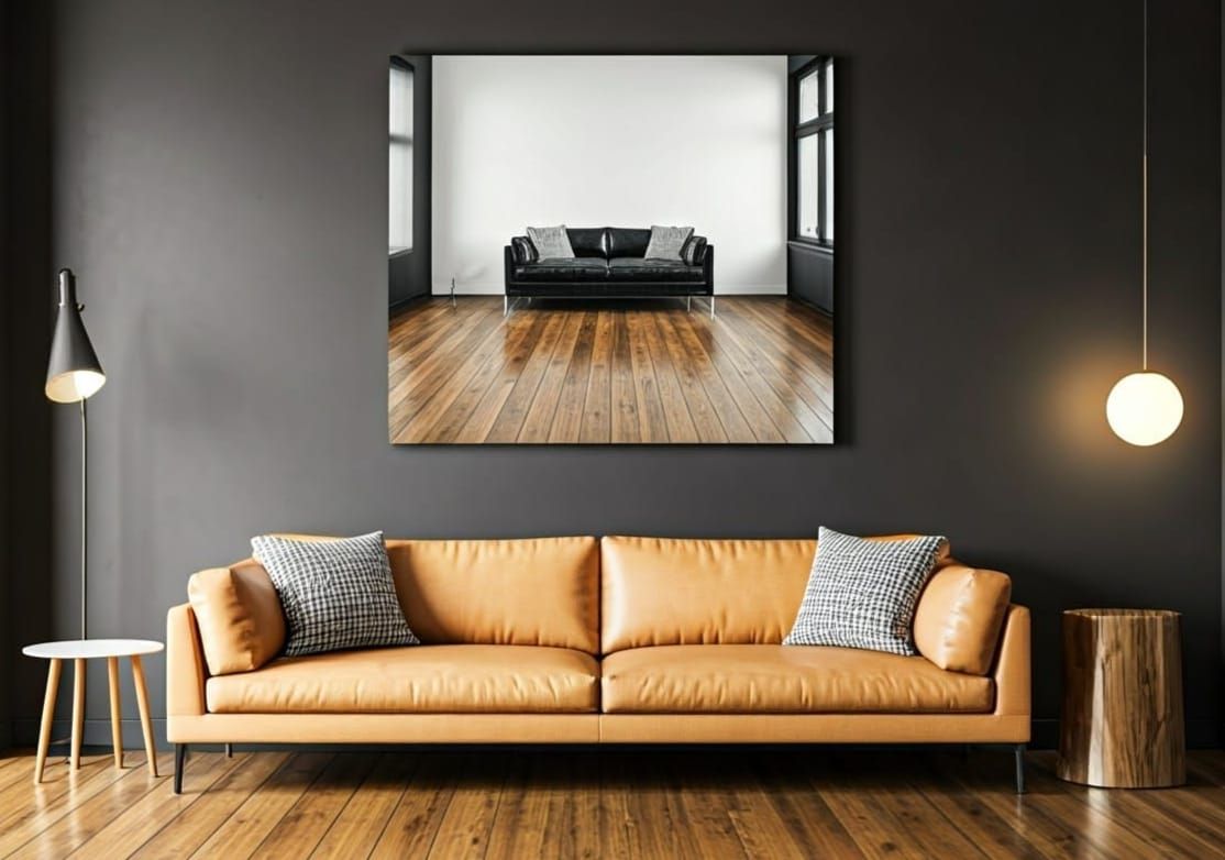 Modern Lounge with Fireplace and Infinite Reflection