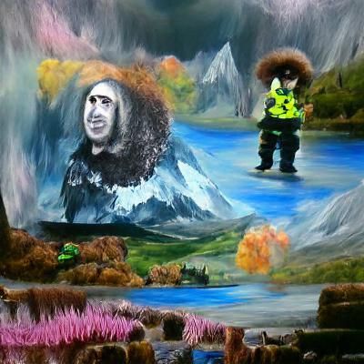 Ross Noble Painted in Bob Ross Style